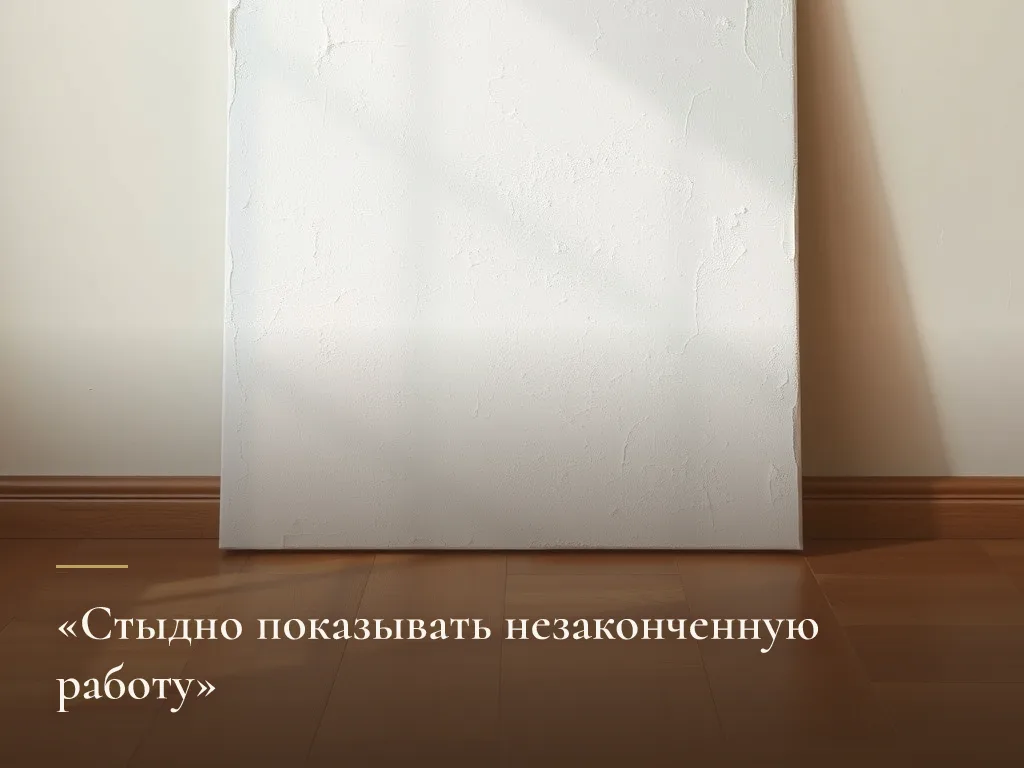 Незаконченная работа стоит у стены и ждёт своего часа