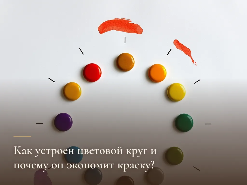 Круг из мазков краски: тёплые оттенки напротив холодных