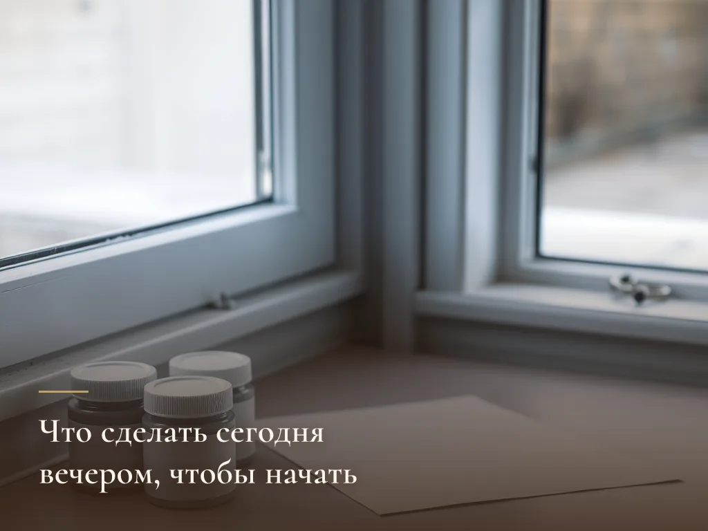 Вечерний стол с красками и листом бумаги — можно начинать пробовать