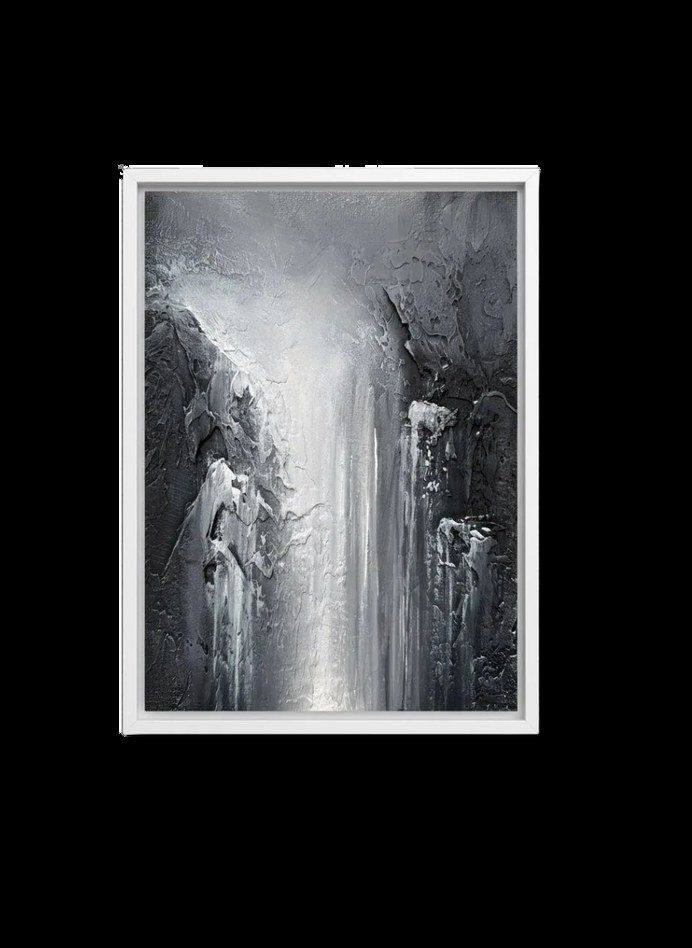 Картина «Водопад» в чёрно-белой гамме
